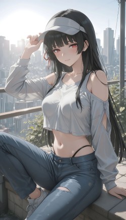 要不要一起在天台吹会儿风？《鸣潮》千咲、珂莱塔、守岸人，鸭舌帽