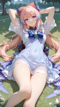 二次元唯美壁纸 珊瑚宫心海 原神壁纸 美腿福利