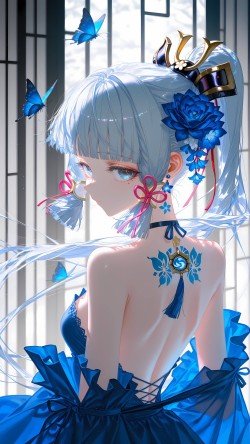 原神壁纸美图。神里绫华高清壁纸 手机壁纸 二次元游戏角色