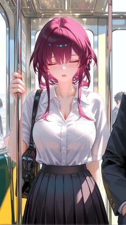 崩坏星穹铁道 角色卡夫卡 裙子百褶裙 公交地铁