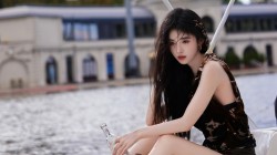 鞠婧祎 侧脸 长发美女 桌面背景图壁纸