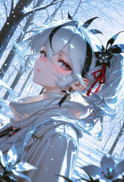 二次元游戏 鸣潮 弗洛洛 坎特蕾拉 椿 下雪了 雪景 超高清脸部