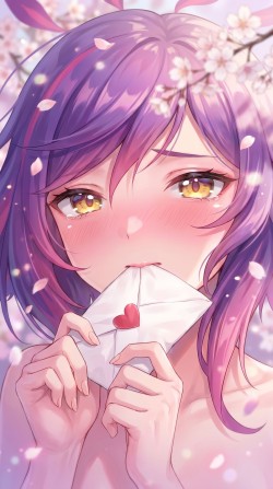 二次元 告白信 lol手游ai创作 英雄联盟ai整活 格温 妮蔻 可爱害羞脸红