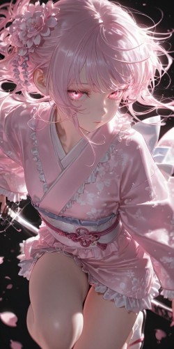 太刀 女孩 二次元 ai绘画 壁纸图片