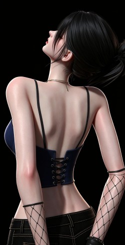 暗黑系辣妹穿搭 性感游戏角色 捏脸穿搭 3D建模身材