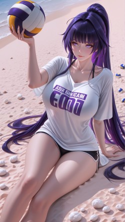 沙滩排球日光浴 海边沙滩 崩坏三 游戏 二次元