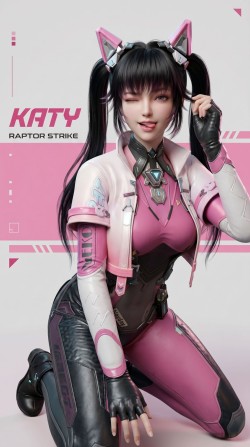 镭明闪击 可爱萝莉角色美女写真在线美图 战斗服紧身皮衣 双马尾 机甲少女风格