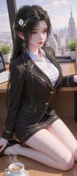 完美世界 清漪 国漫美女 职业装 精致