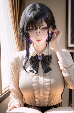 思索灵感的女作家 二次元 御姐 ai绘画生成