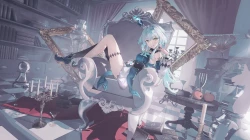 苹果书连衣裙食物水果带灰色眼睛灰色头发崩坏星穹铁道崩坏系列长发及大腿袜瓦尔琳