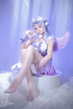 dy@柒染爱喝奶茶 紫萍小天使香香软软 cos 永劫无间手游 永劫无间 殷紫萍天禄瑞光