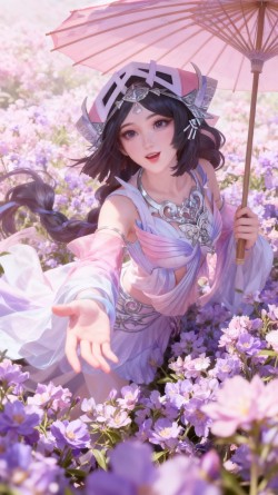 王者荣耀英雄花海二次元唯美壁纸，游戏角色大赏美图