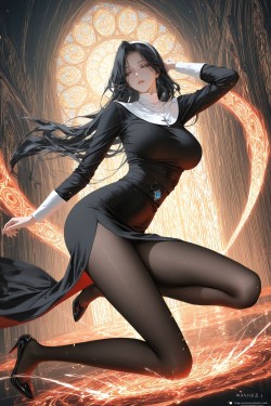 修女 二次元 动漫美图 视觉冲击 魔鬼身材