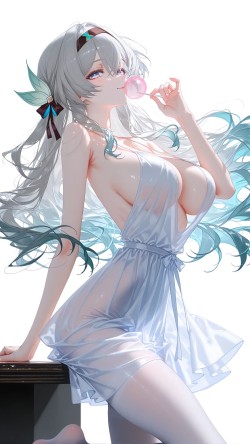 流萤 崩坏星穹铁道 白丝 手机高清壁纸图片 丝袜