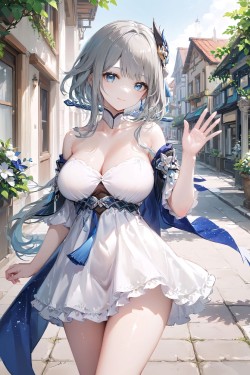 原神 归钟 二次元少女 裙子