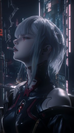 赛博朋克边缘行者 露西 ai绘画 壁纸分享