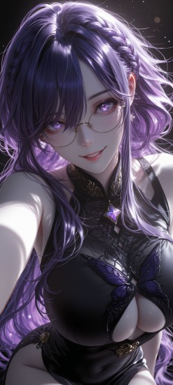 超高清壁纸 视觉美感 精灵 紫色美瞳眼睛 性感美女<strong>御姐</strong>