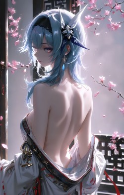 ai绘画#原神#芙宁娜、凝光、八重神子、优菈#二次元壁纸#古风壁纸