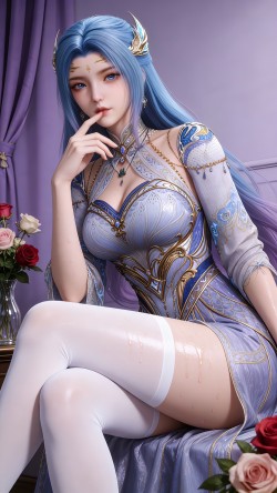 唐舞桐可爱美腿写真 绝世唐门 国漫女神 大长腿丝袜