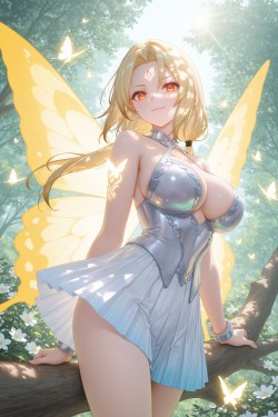 全新绿色森林蝴蝶女神，原神 崩坏星穹铁道 火影忍者 鬼灭之刃 葬送的芙莉莲