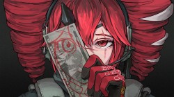 红色诡异发型个性女孩动漫壁纸 二次元视频、二次元周边、二次元同人