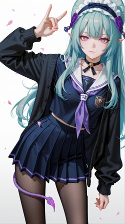 🐾Share 原神壁纸 梦见月瑞希 wallpaper 丝袜黑丝百褶裙