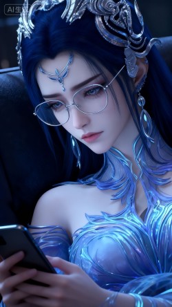 <strong>神国之上</strong>叶婵宫 玩手机 古风 AI绘画 动漫美女