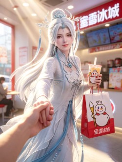 阮秀 剑妈 剑来动漫美女壁纸 国漫女神 蜜雪冰城喝奶茶 现代版