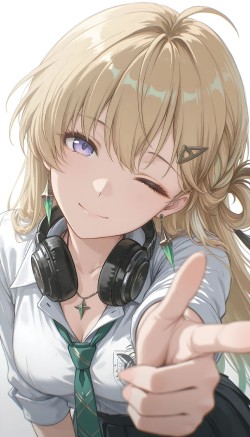 《鸣潮》琳奈，二次元游戏少女壁纸超高清图片分享免费下载，调皮可爱耳机