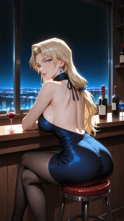 ai绘画 名侦探柯南 灰原哀 贝尔摩德 极品身材 黑丝