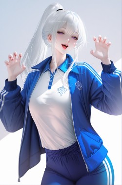 活泼的学姐 二次元 白毛