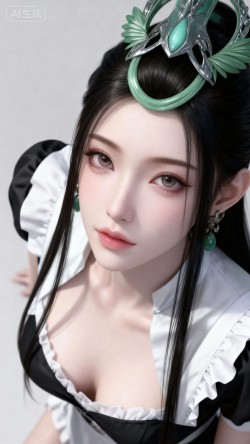 陆嫁嫁 神国之上动画 女仆装 黑白丝 壁纸 古风 国漫女神