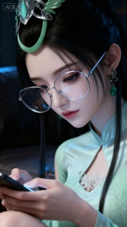 神国之上陆嫁嫁玩手机 神国之上 国漫女神 古风壁纸