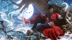 李星云 倚靠大树 意境古风 桌面壁纸