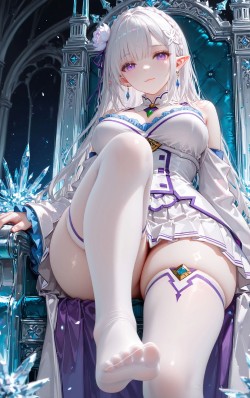 二次元少女 动漫动画日漫 从零开始的异世界生活艾米莉亚 丝袜白丝 腿控