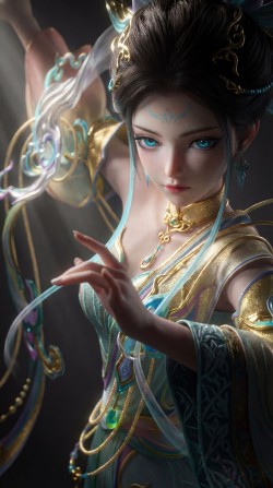 CG风格壁纸 国风王者荣耀cg 二次元妲己壁纸