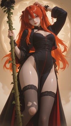 黑魅藤蔓日漫动漫 黑丝袜大长腿御姐 二次元创作、二次元投稿、二次元梗