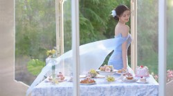 王楚然 清新 蓝色长裙 美女高清壁纸