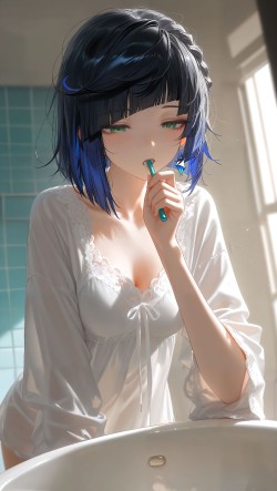 早安 原神 心海 刻晴 瓦雷莎 千织