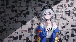 琪亚娜 报纸墙电脑壁纸