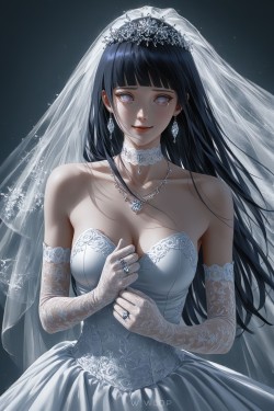 新娘雏田 火影忍者 婚纱 火影忍者 雏田 二次元 动漫美图真是便宜鸣人了。