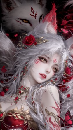 狐妖 妖媚美女 二次元动漫 九尾狐 魅惑型 兽耳