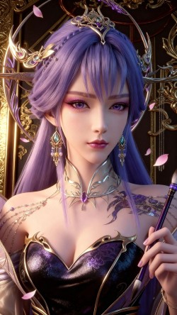 超高清 国漫高颜值美女 百炼成神 性感的天穹长老 3D动漫图片