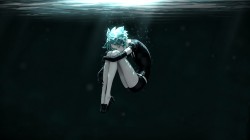 唯美水下女孩 光影 暗黑背景 电脑壁纸
