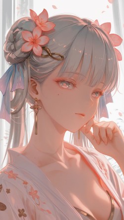 今汐桃夭灼灼2K鸣潮壁纸 二次元游戏超清唯美少女壁纸