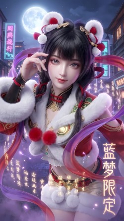 Ai绘画游戏角色 萝莉调皮鬼蓝梦大王 永劫无间热门手游 限时皮肤 游戏美女 游戏壁纸