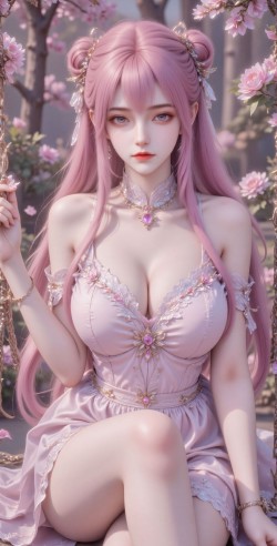 陈樱儿 高清壁纸 动漫国漫女神 粉色主题