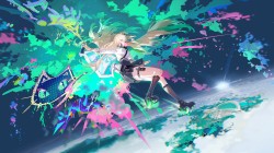 鸣潮琳奈 女孩长发金发 绚丽多彩颜料 桌面电脑壁纸