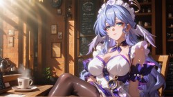 崩坏星穹铁道 停云 知更鸟 镜流 女仆装咖啡 电脑壁纸桌面