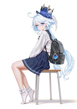 芙芙的约会。#二次元 #ai绘画 #原神 #芙宁娜